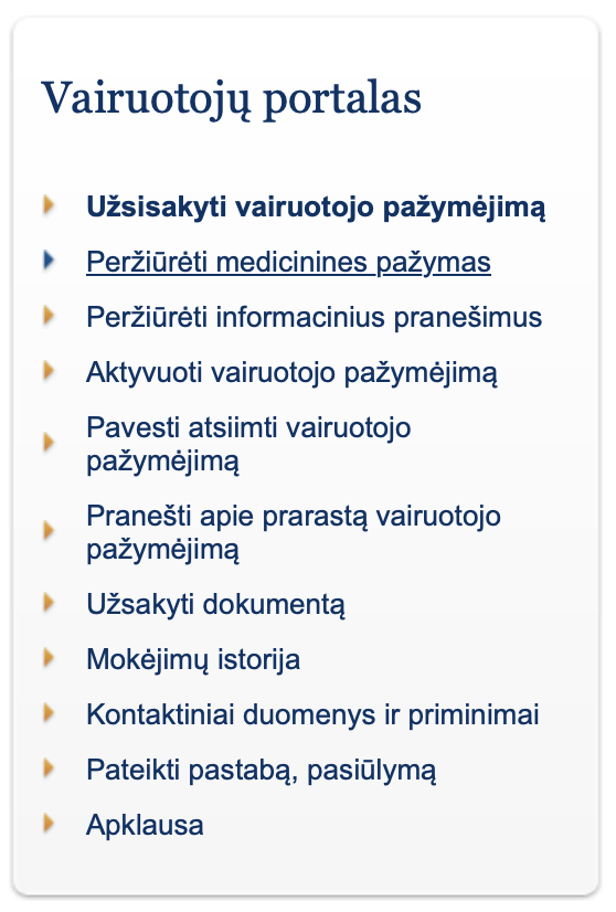 Perziureti Medicinines Sveikatos Pazymas Vairuotojo