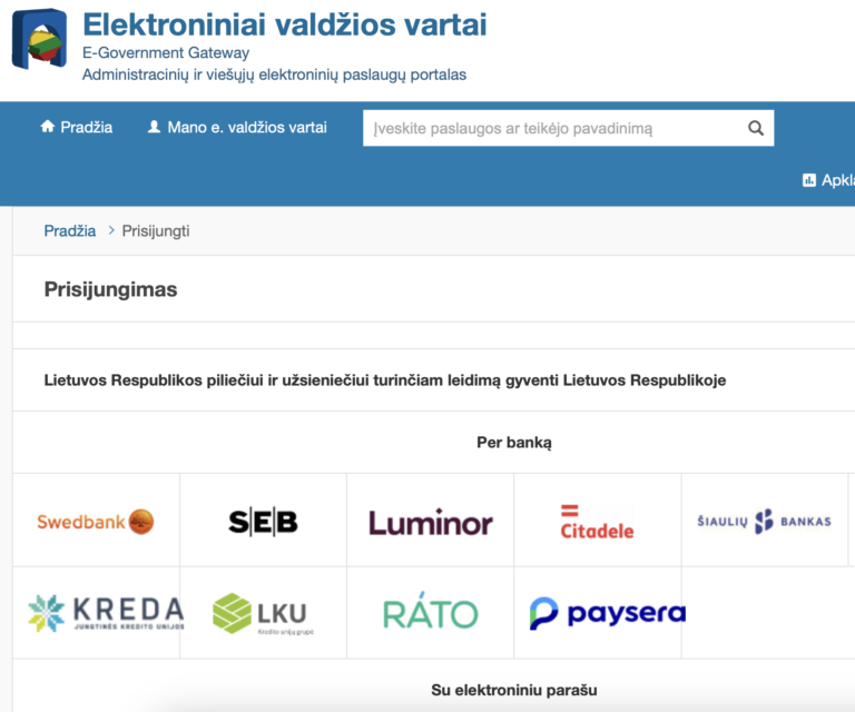 Prisiujungti Prie Registra Su Elektrininiu Parasu